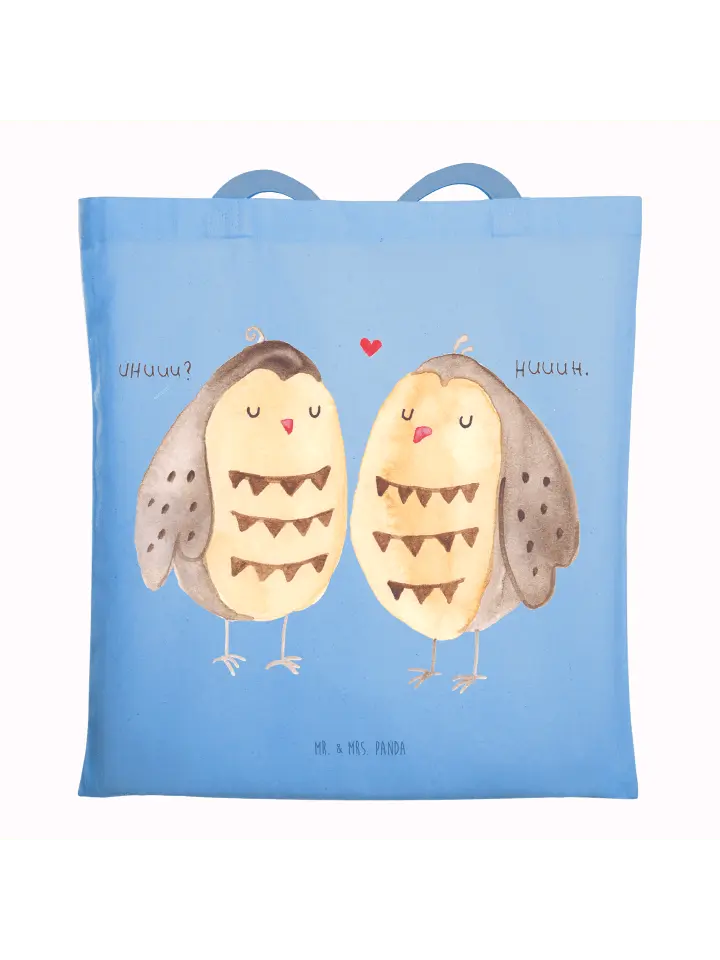 

Сумка для переноски Mr & Mrs Panda Eulen Liebe ohne Spruch, небесно-синий