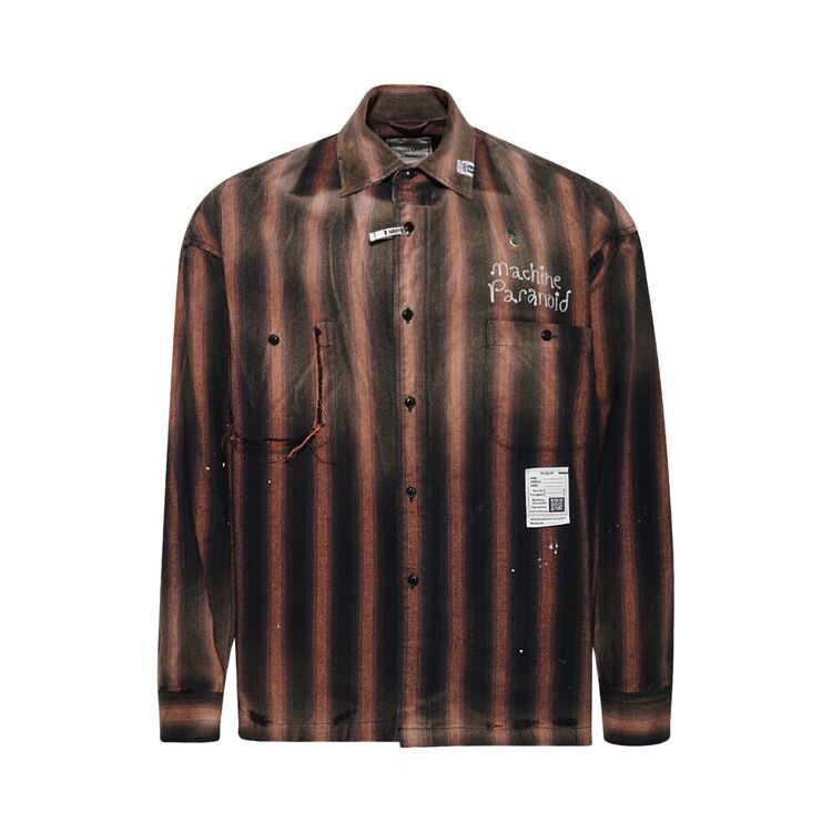 

Рубашка Maison Mihara Yasuhiro Vintage Like Stripe Long-Sleeve Shirts Brown, коричневый