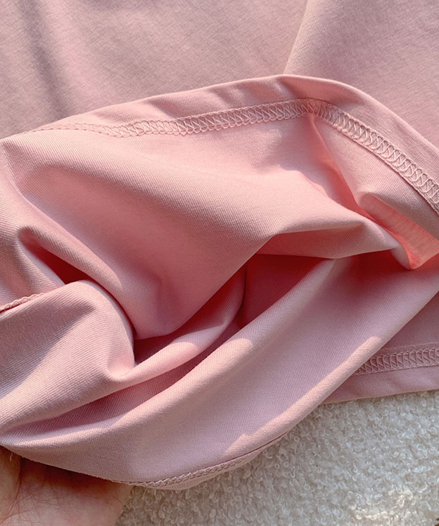 Детская однотонная футболка Aimoha Kids, pink — фото 4
