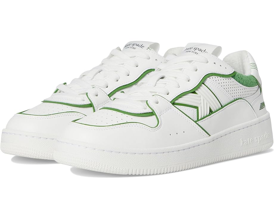 Кроссовки Kate Spade New York 93 Kicks Low Top Lace Up Sneaker, цвет True White/KS Green