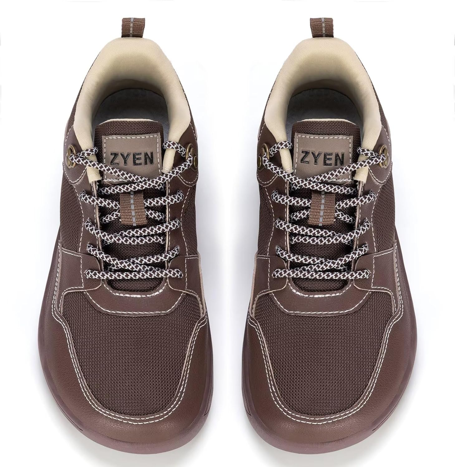 

Мужские босоножки ZYEN с широкой носовой частью, кроссовки для трейлового бега, с нулевым перепадом, противоскользящие, очень широкой посадкой, для ходьбы, минималистические для борьбы, спортивные тренеры, Brown-8822