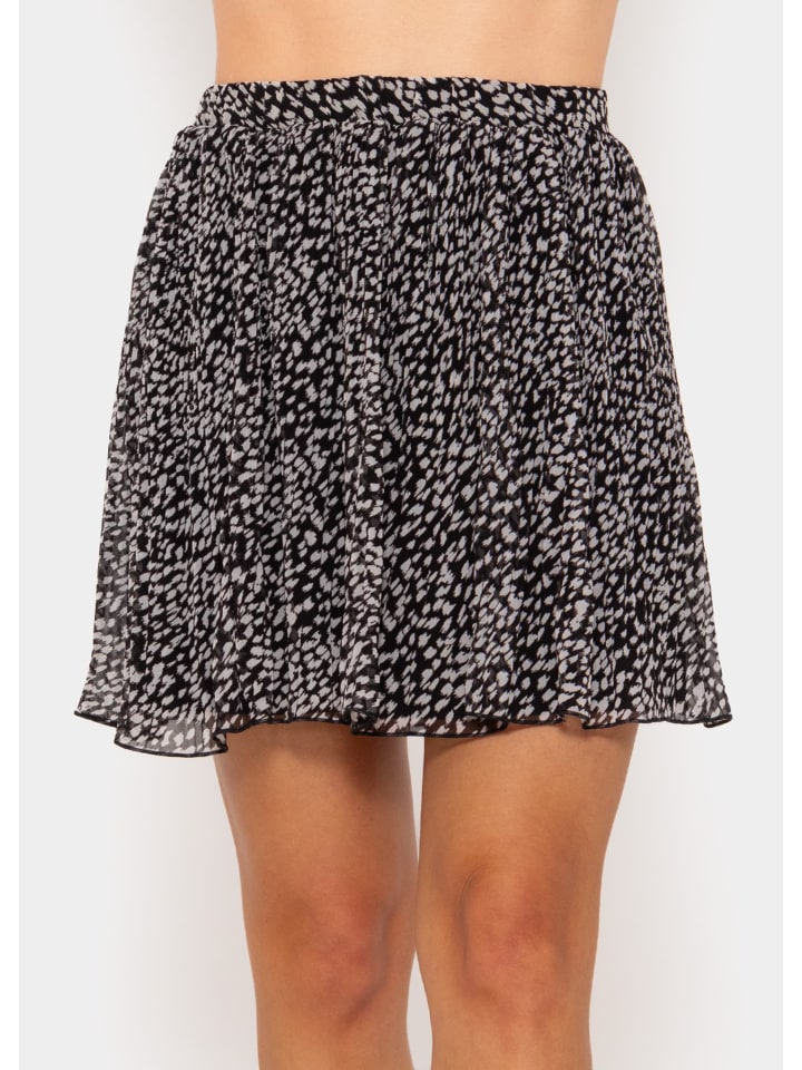 

Мини-юбка SASSYCLASSY Plissee-Rock mit Print, черный