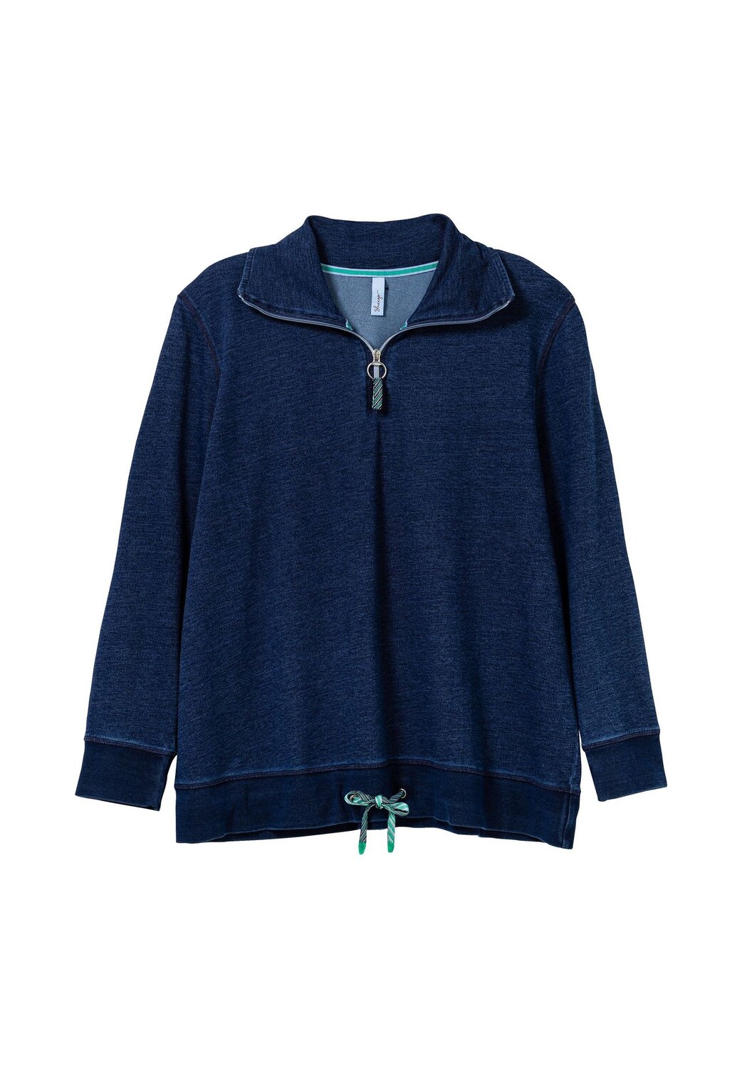 

Толстовка с воротником-тройером, в джинсовом стиле sheego, цвет Dark Blue Denim