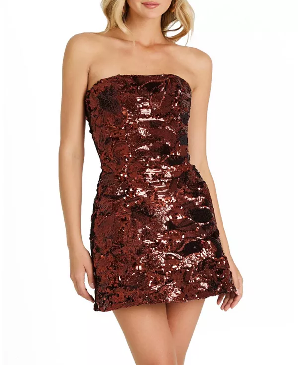 

Мини-Платье без бретелей Linda с пайетками Helsi, красный