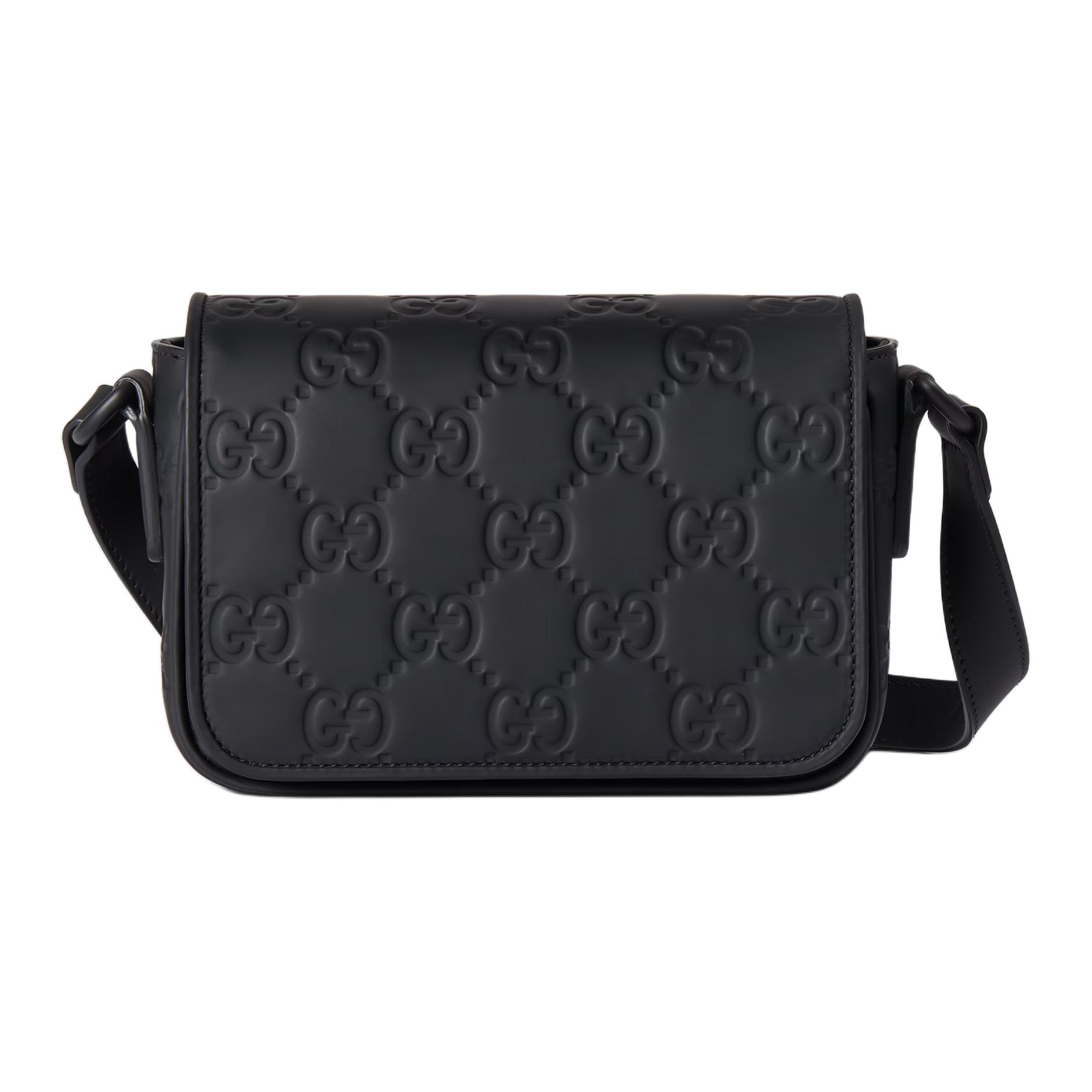 

Кожаный наплечный кроссбоди экстра мини мужской черный GUCCI