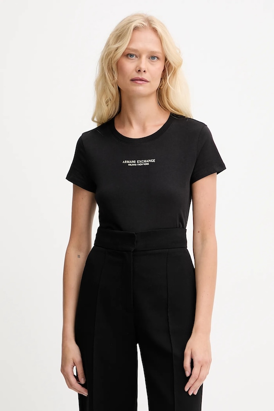 

Хлопковая футболка Armani Exchange, черный