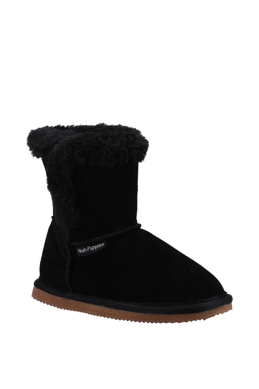 Тапочки-сапожки из замши Hush Puppies, черный