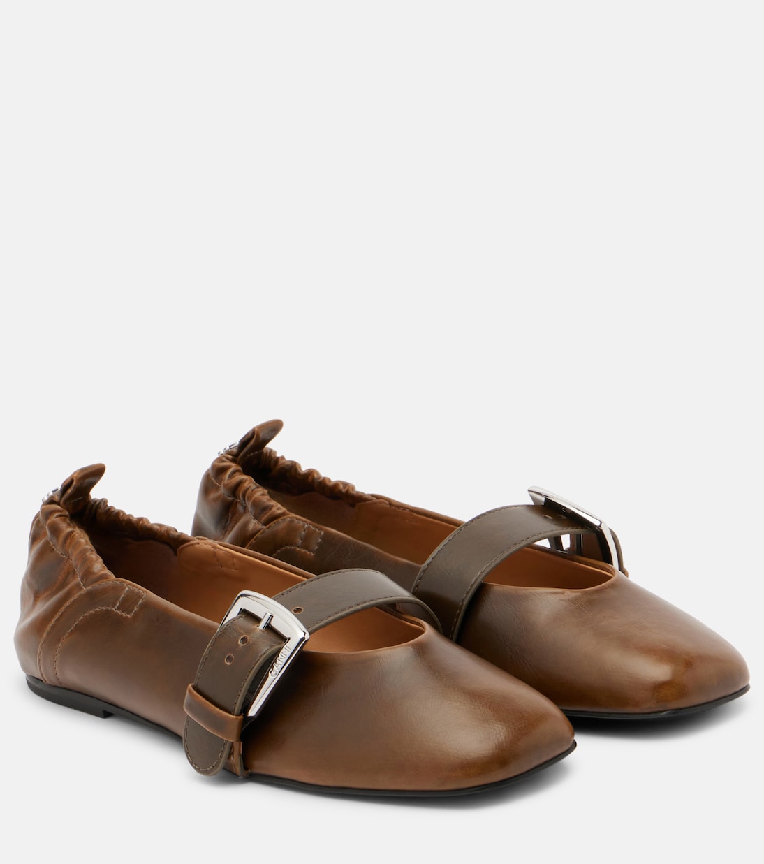 Балетки Mary Jane Butterfly Ganni, Dark Olive