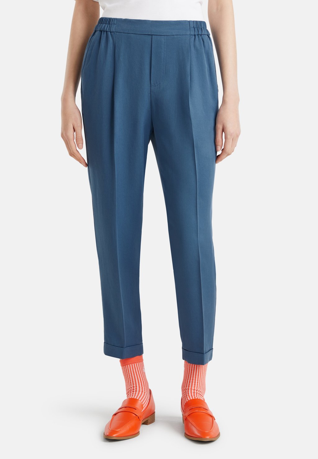 

Брюки FLOWY WITH CUFFS United Colors of Benetton, синий