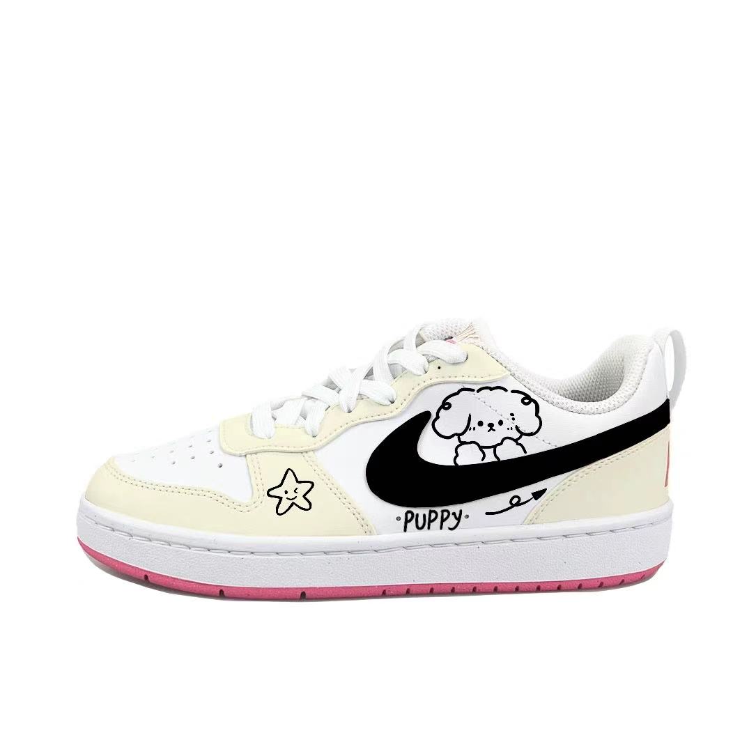 

Nike Детские кроссовки для скейтбординга Court Borough, мягкие, розовые, с низким верхом, розовые, для подростков