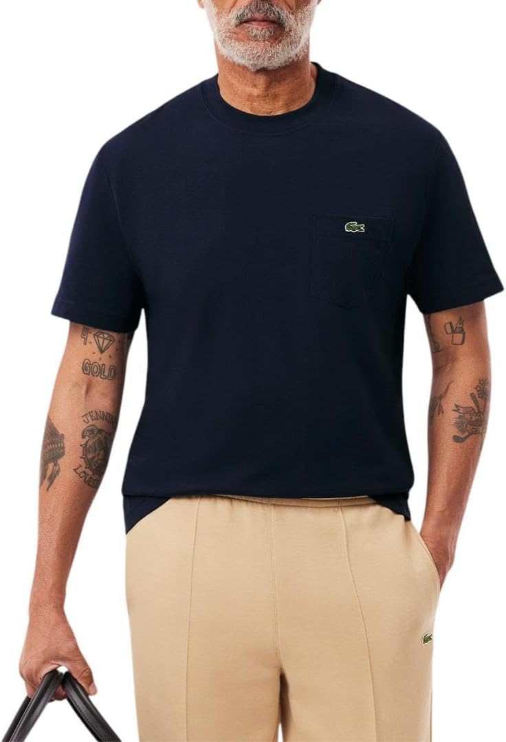 

Мужская хлопковая футболка Lacoste с нагрудным карманом, Navy Blue Pocket, Синий, Мужская хлопковая футболка Lacoste с нагрудным карманом, Navy Blue Pocket