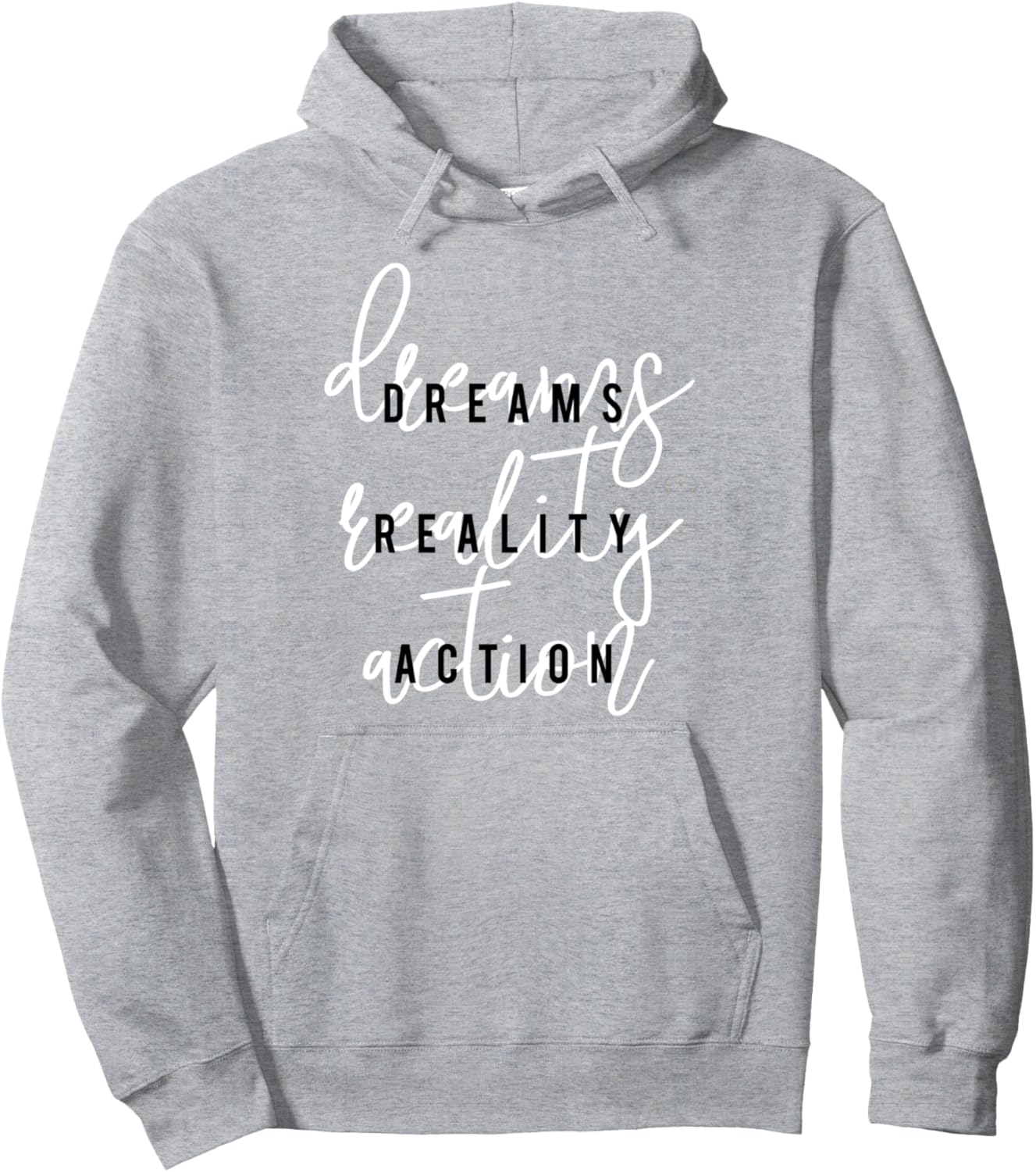 

Модная толстовка Trendy Dreams Reality Action с двойным текстом спереди и сзади Trendy Apparel, серый