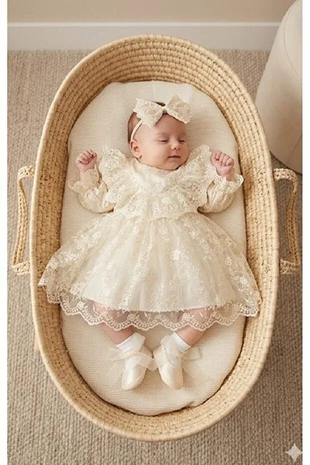 Детский комплект для девочек кружевной Orchid Mawlid Set Park Bebe, Orchid Cappuccino
