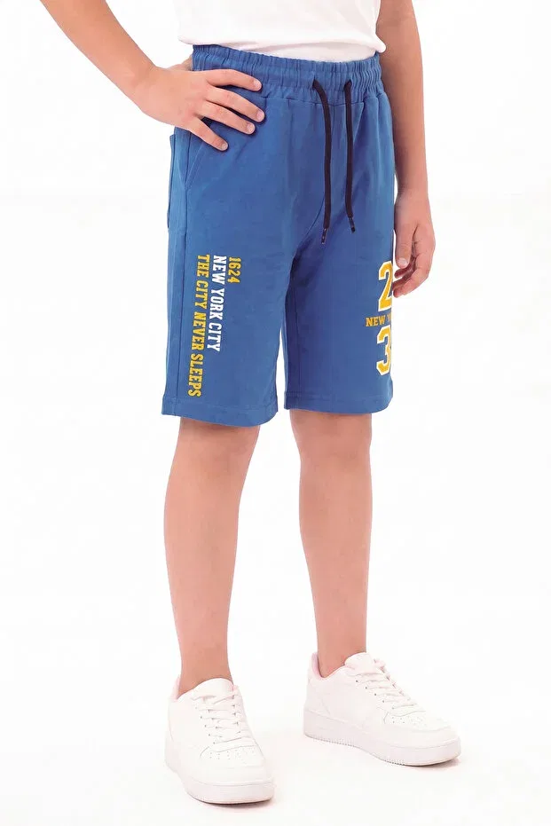 Детские шорты для мальчиков с принтом New York Print Fyk Kids, Blue — фото 3
