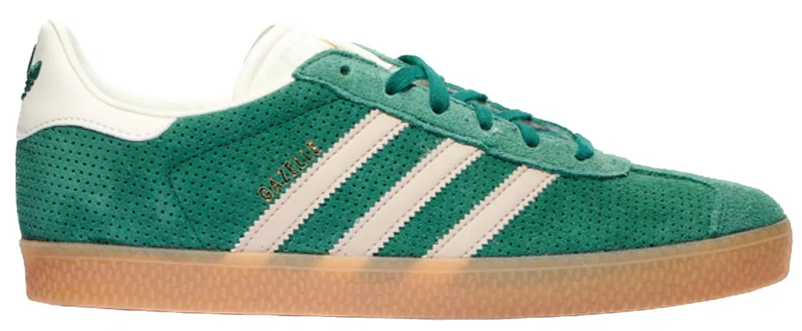 Детские кроссовки для мальчиков с замшевым верхом Gazelle Adidas, Collegiate Green Beige