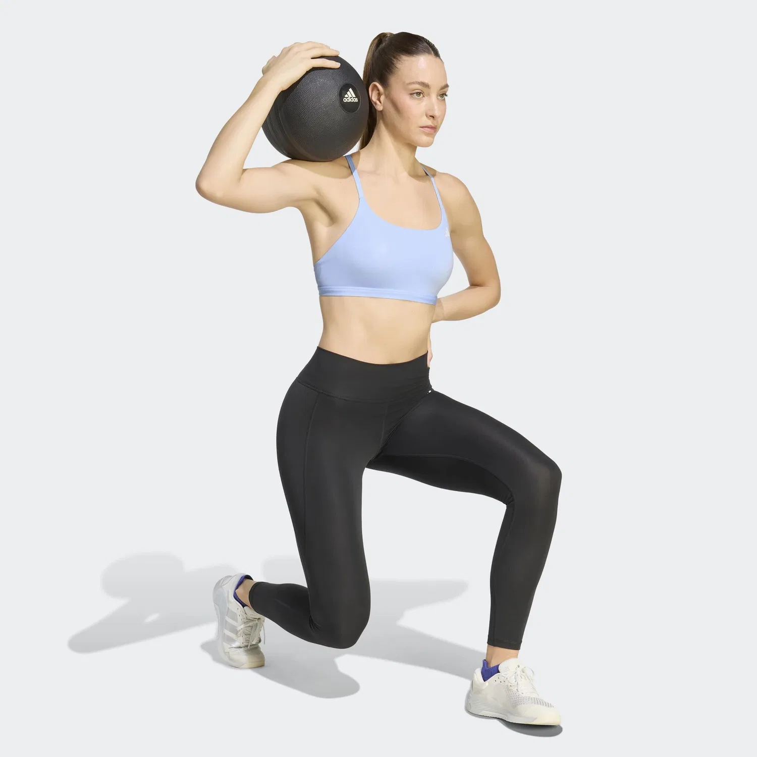 Женский спортивный бюстгальтер с легкой поддержкой Adidas Performance, Glow Blue — фото 4
