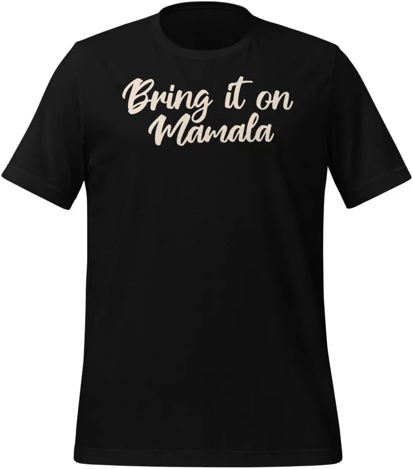 Мужская футболка с принтом Bring it on Mamala Kamala Harris, Black