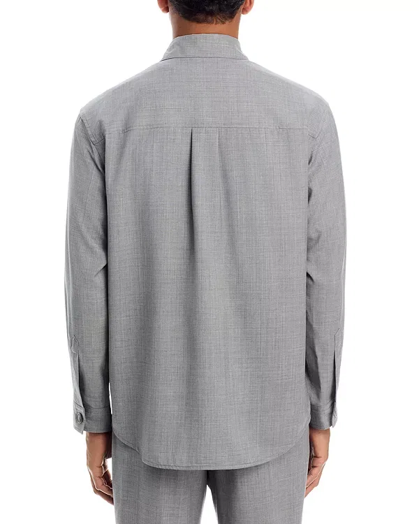 Мужская куртка с накладными карманами P-Carper pocket overshirt Boss, Open Grey — фото 4
