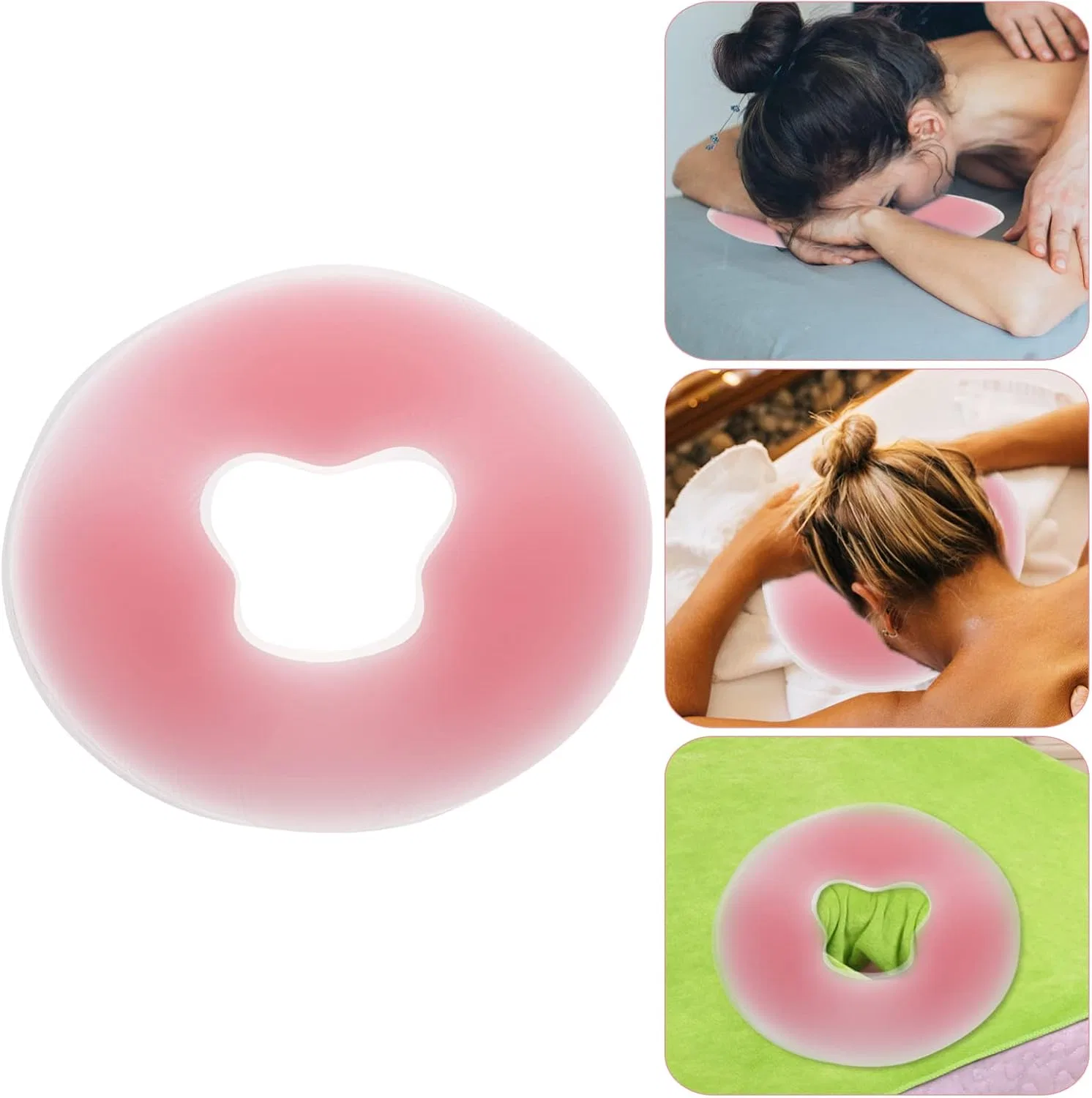 Массажная подушка для лица, силиконовая, POPETPOP, 1 шт, 31x26.5x2.5 см, Pink — фото 2