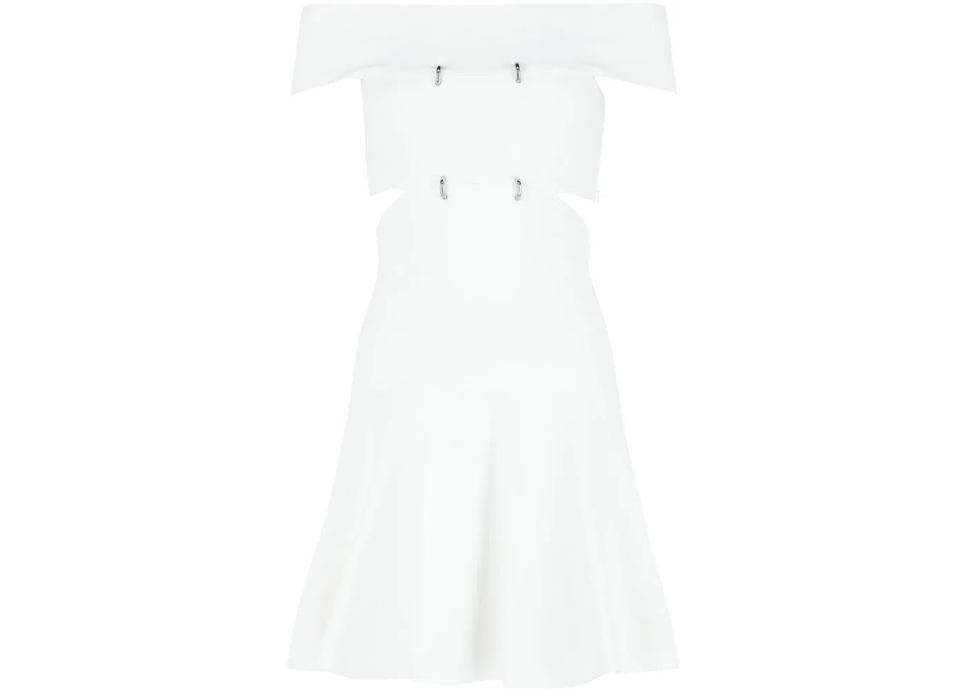 Женское платье с открытыми плечами Alexander McQueen, Optic White