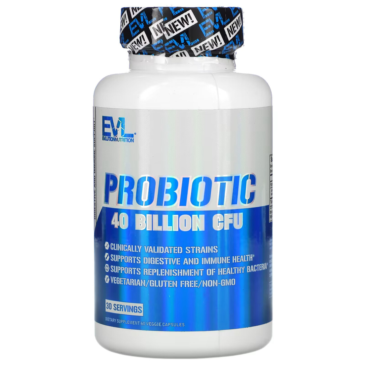 

EVLution Nutrition, Пробиотик, 40 млрд КОЕ, 60 растительных капсул