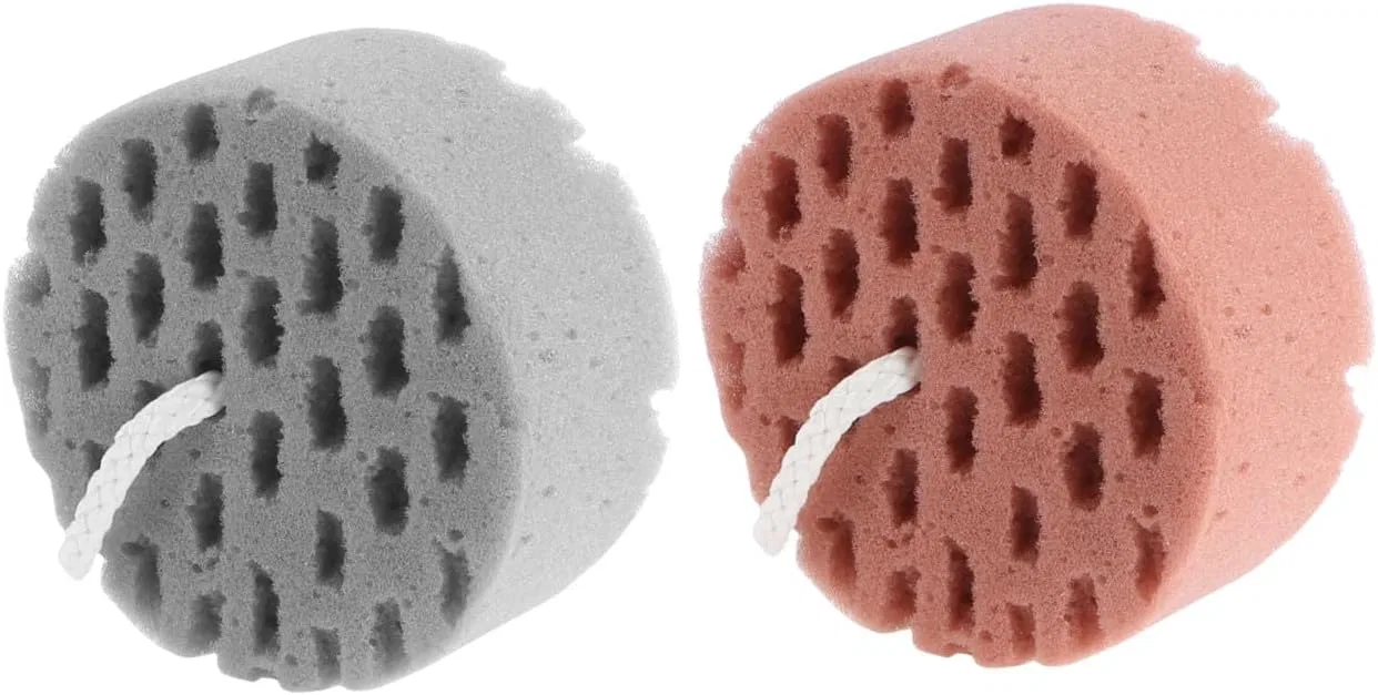 Мочалка для тела Honeycomb Briquette, Homoyoyo, 2 шт, 10.5x10.5x5 см, Светло-серый и Кофейно-коричневый — фото 4