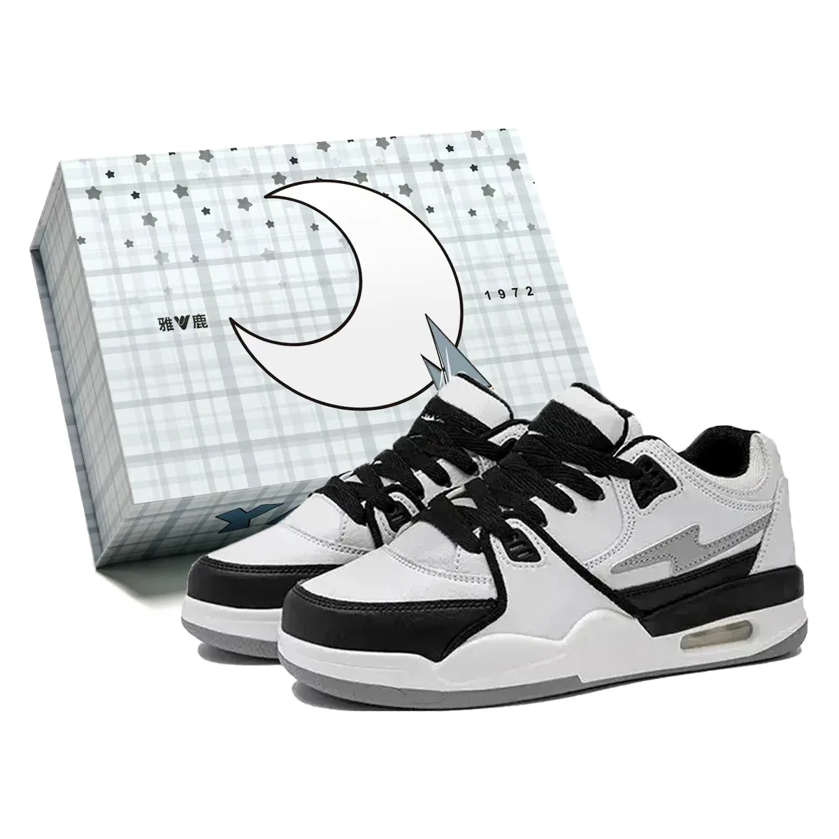 Детские кеды с принтом Synthetic Leather Low top Skateboard Shoes YALU, White Blue — фото 4