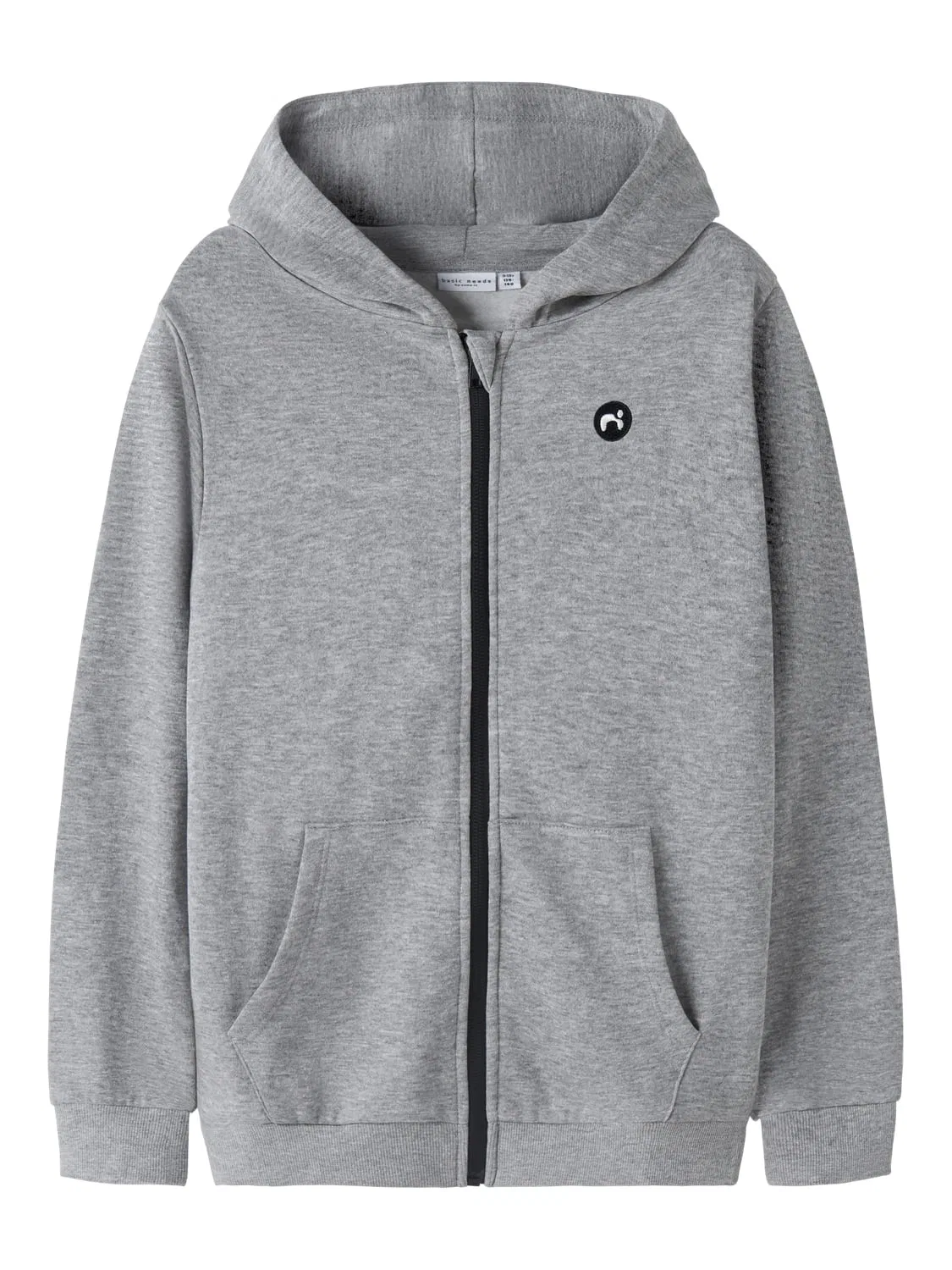 Свитшот с капюшоном NKMVIMO LS SWEAT CARD BRU Name It, серый меланж