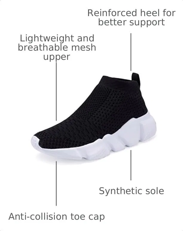 Детские дышащие кроссовки с высоким верхом Casbeam, Black — фото 3
