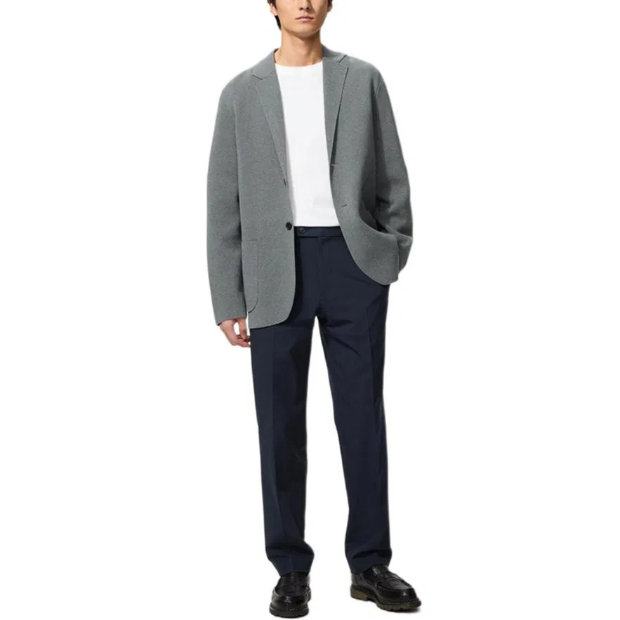 Брюки повседневные прямого кроя UNIQLO, Navy Blue