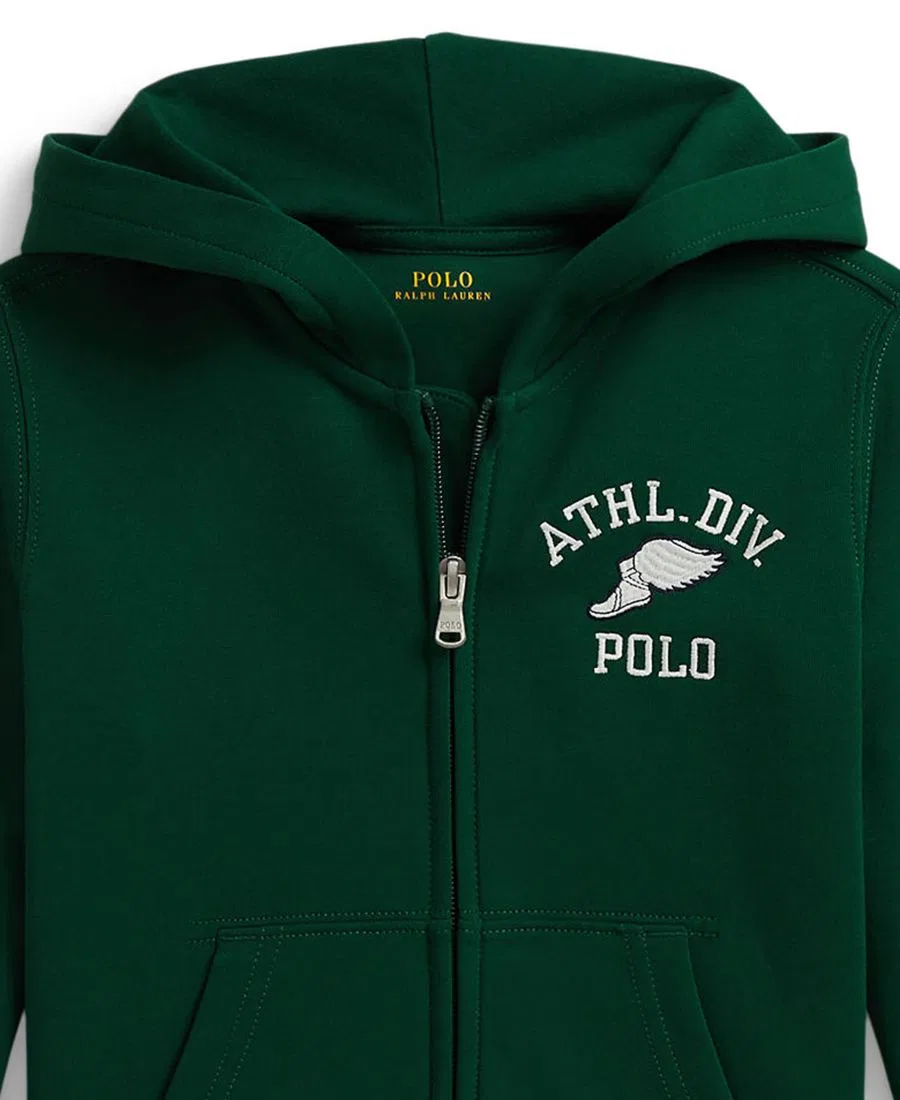 Детский худи с логотипом Polo Ralph Lauren, Hunter Green — фото 3