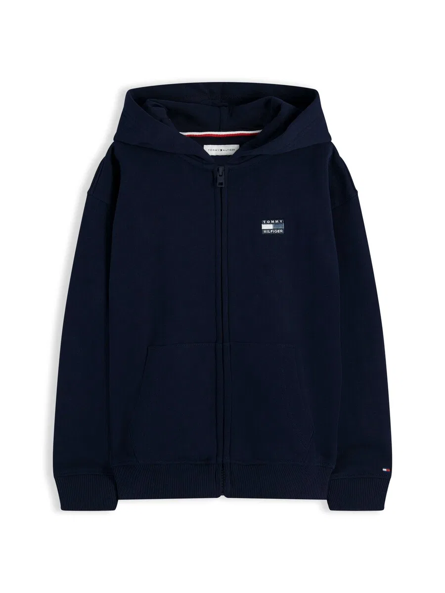 Худи на молнии TOMMY HILFIGER 'Tonal Flag Logo Zip-thru', цвет морской синий