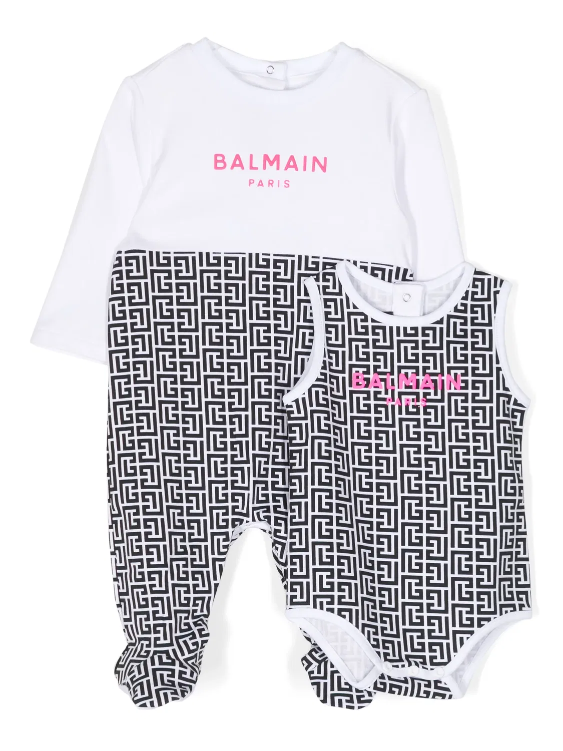 Пижамный комплект с монограммой Balmain, черный