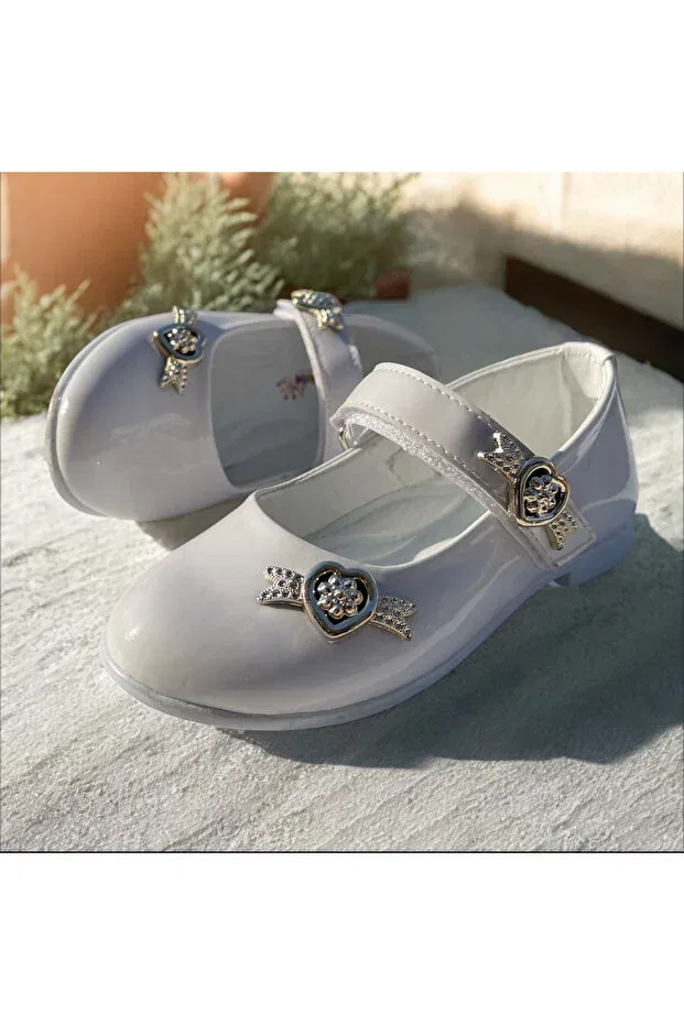 Детские балетки для девочек из искусственной кожи Hızlı Al, White Rugan