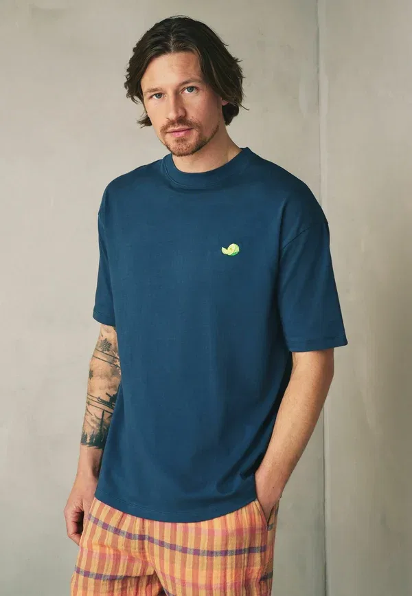 Комплект пижамы, хлопок, Set Next navy blue, orange, темно-синий/оранжевый — фото 3