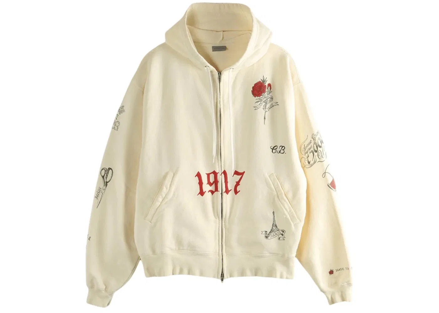 Мужской худи с длинным рукавом Oversized Zip-Up Hoodie Balenciaga, Tan