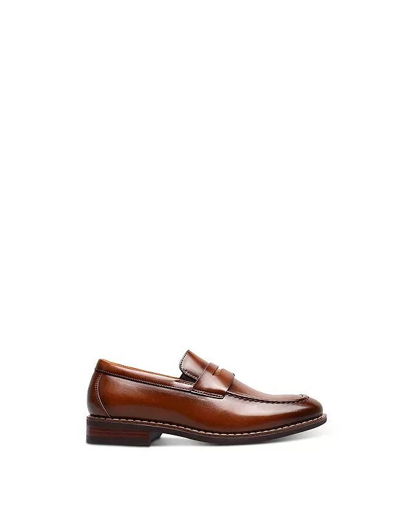 Детские лоферы для мальчиков на мокасиновой подошве Rucci Moc Toe Penny Loafers Florsheim Kids, Cognac — фото 3