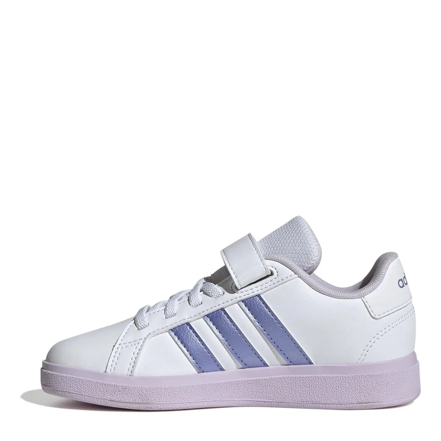 Детские кроссовки для девочек с принтом Grand Court Adidas, White Black — фото 2