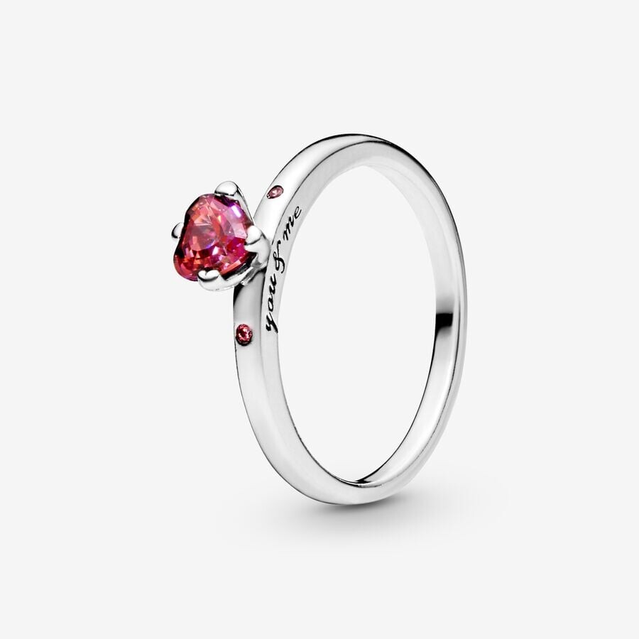 

Кольцо Pandora Moments Sparkling Heart, серебро/красный