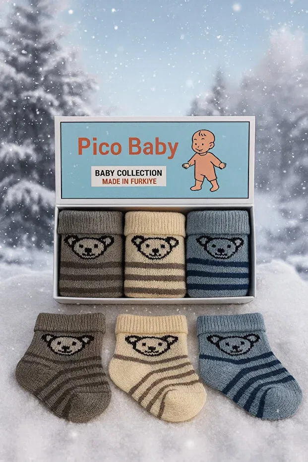 Детские носки с принтом 3 шт Pico Baby, Multicolor