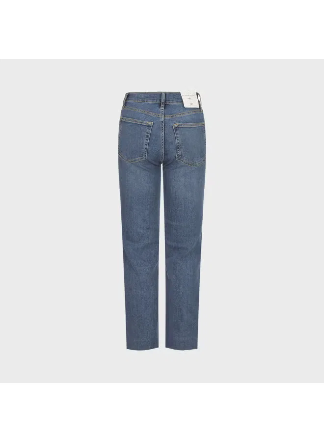 Джинсы классические с эффектом потертости Zara, синий — фото 3