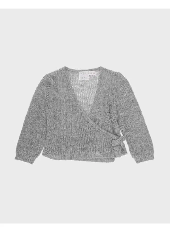 Кардиган вязаный минималистичный Zara, серый
