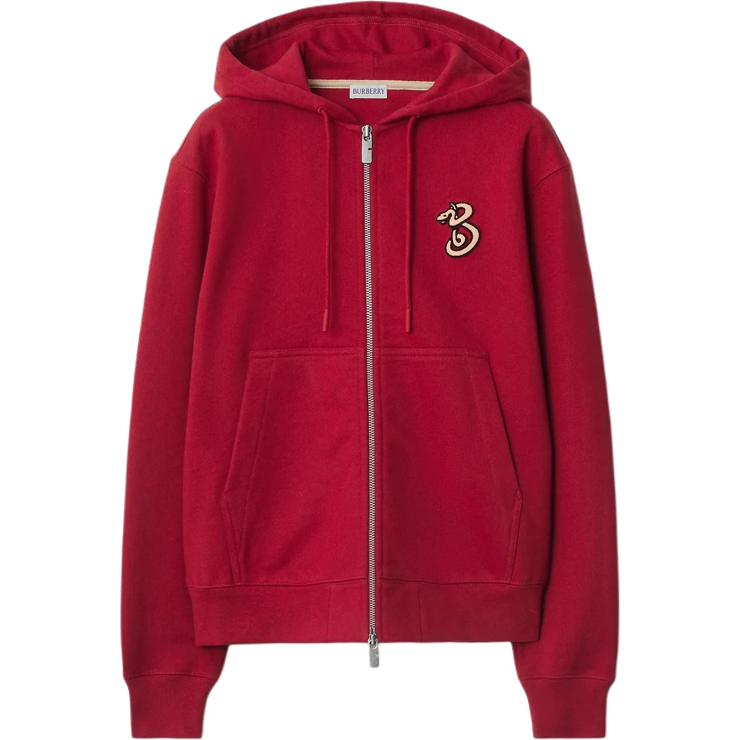 Свитшот Burberry B Snake Zip Hoodie, женский, красный