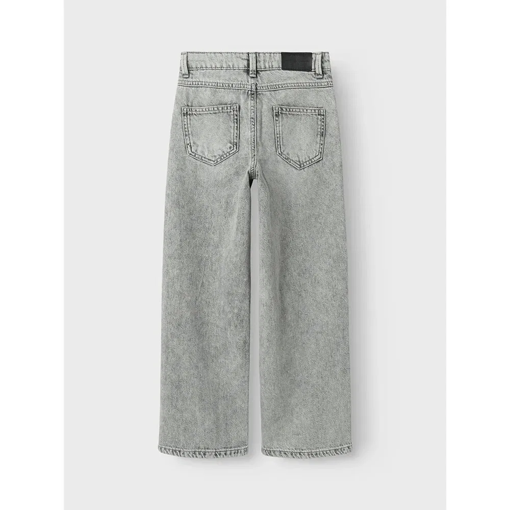 Детские джинсы для девочек с широким кроем Rose Wide 1411 Be Name it, Grey — фото 4