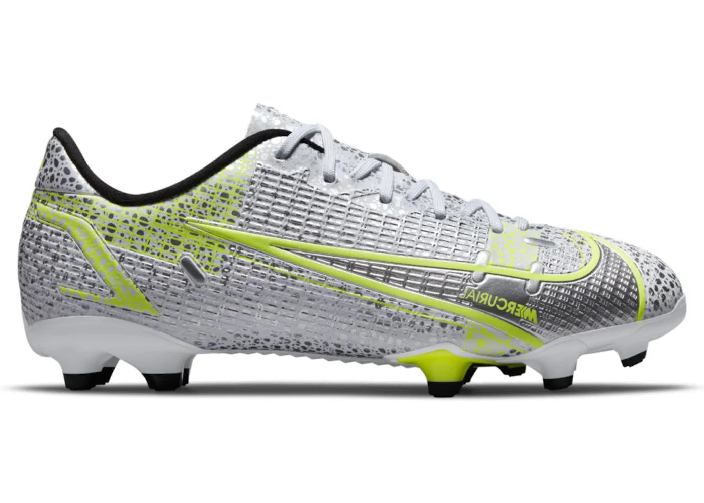 Детские бутсы с длинным рукавом Mercurial Vapor 14 Academy FG MG Nike, White/Metallic Silver/Volt/Black