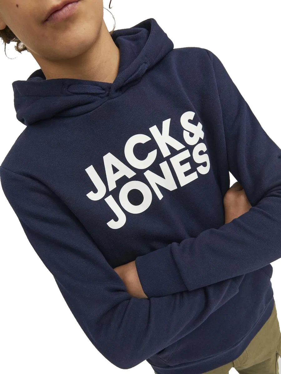 Детская толстовка Jack & Jones Junior с логотипом корпорации, синего цвета — фото 4