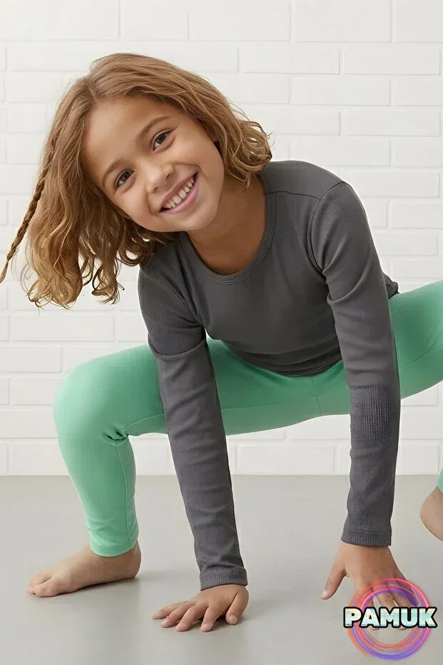Детские леггинсы для девочек хлопковые Mint kids' leggings United Fabrics, Mint — фото 2
