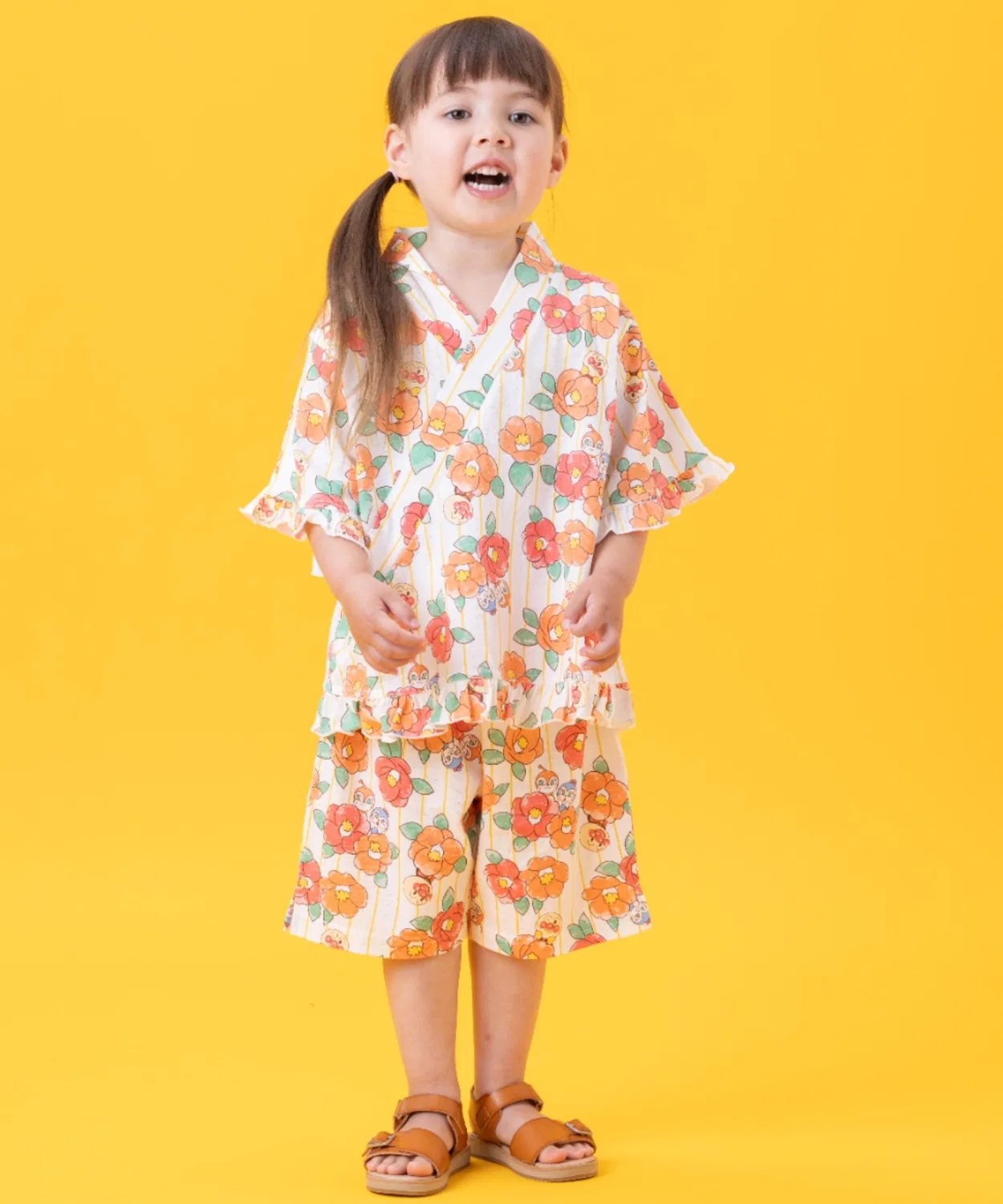 Детское кимоно с принтом, светящееся в темноте, модель ANPANMAN KIDS COLLECTION, Офф-Белый