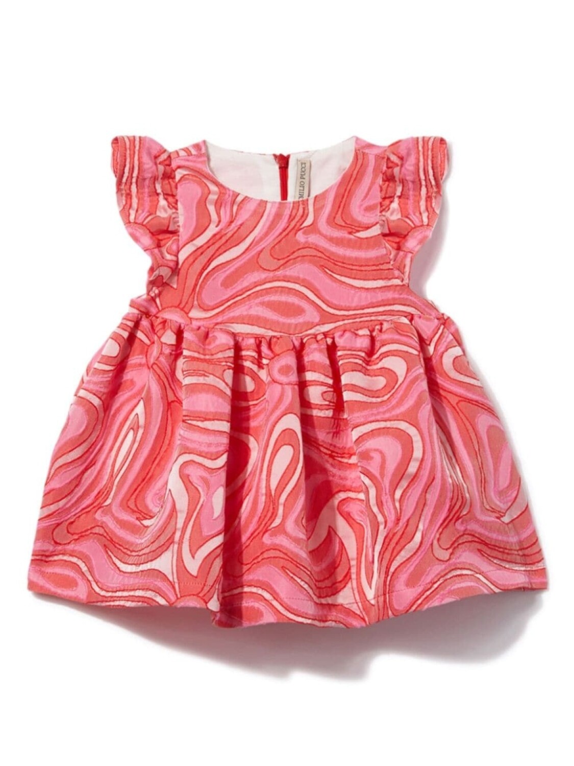 

PUCCI Junior жаккардовое платье без рукавов с узором Marmo, красный