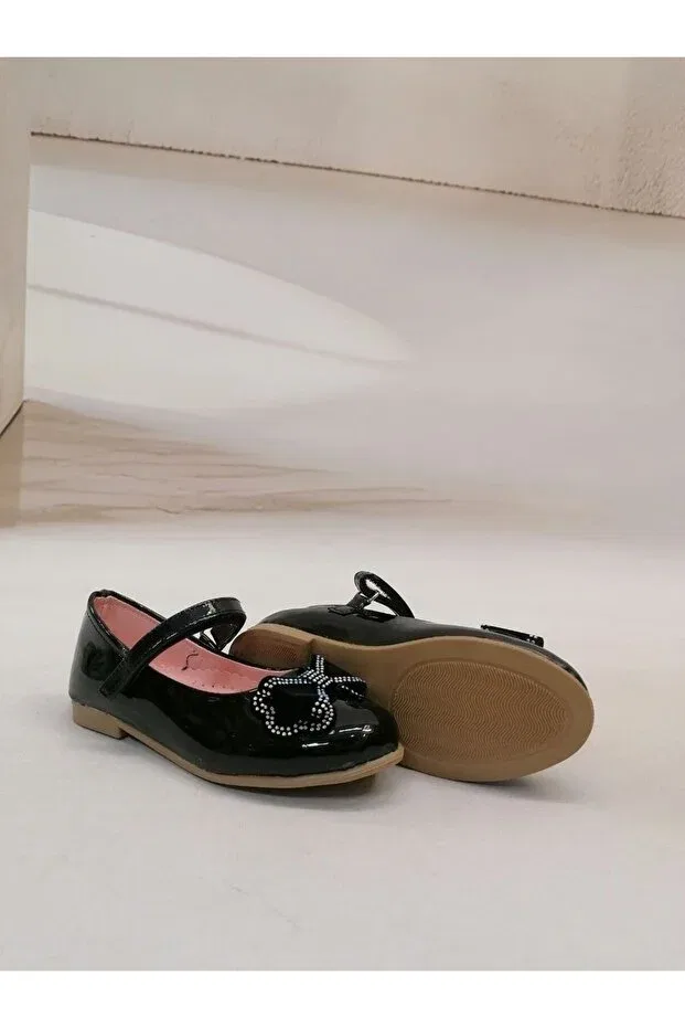 Детские балетки для девочек с бантом Navybluebyaliodabas, Black — фото 2